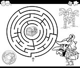 maze with pirate coloring page