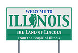 Welcome road sign of the state of Illinois