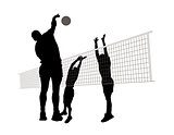 Men playing volleyball