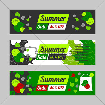 Summer sale banner set