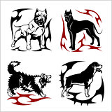 Tribal Dog Design - Vector illustration