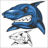 Cartoon shark mascot. Vector illustration