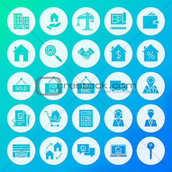 Real Estate Circle Solid Icons