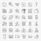 Real Estate Line Icons Set
