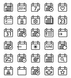 Calendar stroke icons set.