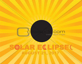 2017 Total Solar Eclipse Sun Rays Background Illustration