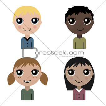Cartoon children set of avatar