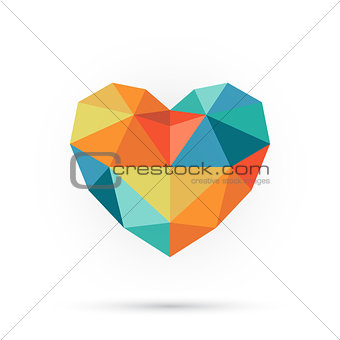Colorful polygon heart.