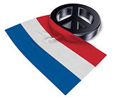 peace symbol and flag of the netherlands - 3d rendering