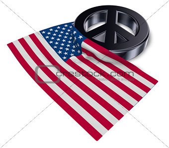 peace symbol and flag of the usa - 3d rendering