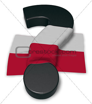 question mark and flag of poland - 3d illustration