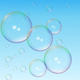 large and small colorful bubbles with highlights