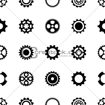 Seamless pattern different gear wheels