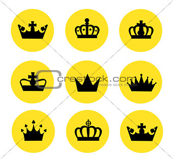 Vector illustration of different crowns