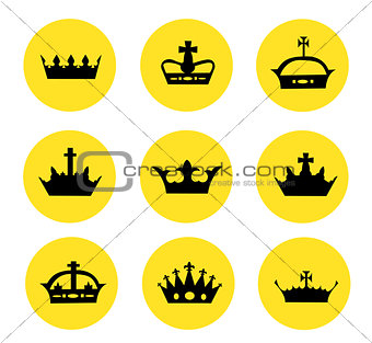 Vector illustration of different crowns