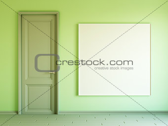 Interior mockup with door