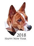 Vector image of basenji dog in low polygonal style