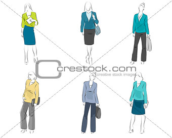 Six mannequin with casual outfit