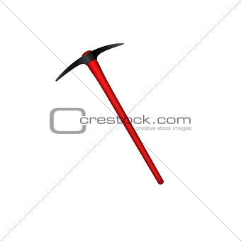 Mattock in black design with red handle