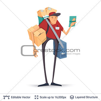 Deliveryman isolated on white.