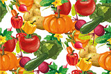 Vector vegetables seamless pattern. Vegetables seamless background.Health food. Grocery.