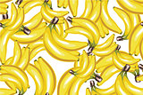 Banana seamless pattern on white