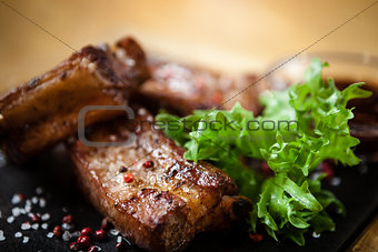 Pork breast on rib