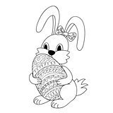 cute cartoon bunny with ornamental egg 