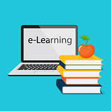e-learning with laptop