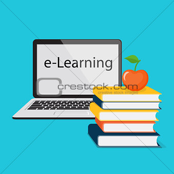 e-learning with laptop
