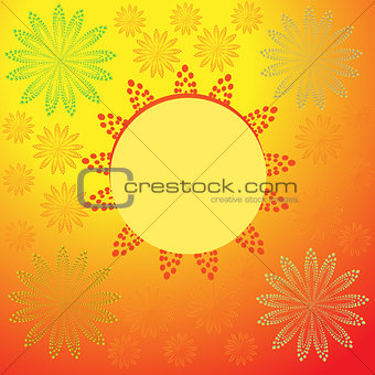 Bubble icon with abstract flower background