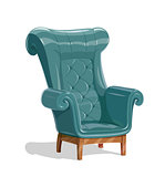 Big leather armchair vector illustration, eps10 isolated