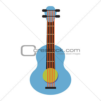 Pop art guitar cartoon vector illustration.