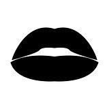 Lipstick or lips the black color icon .