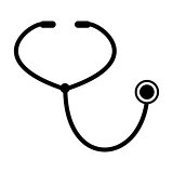 Stethoscope the black color icon .
