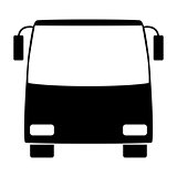 Bus the black color icon .