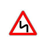 Red Dangerous double-turn sign