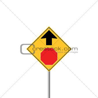 STOP AHEAD Road Sign Warning