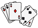 Full house of poker cards