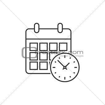 Calendar with clock