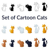 Set of Cartoon Cats