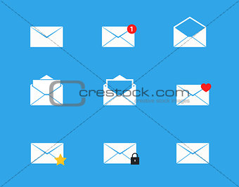 Mailbox icons set 
