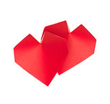 Red 3d hearts of origami.