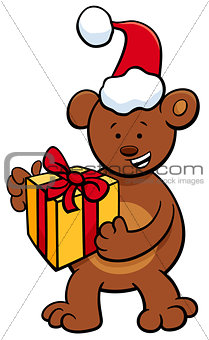 bear with gift on Christmas time