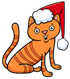 cat or kitten on Christmas cartoon