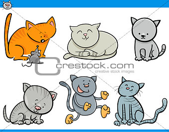 cartoon cat characters set