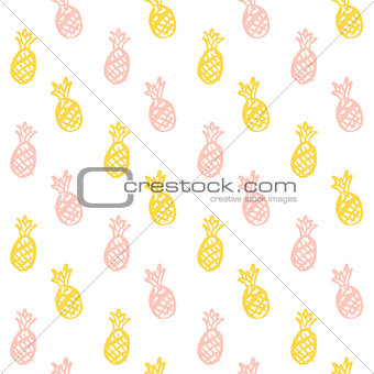 Brush Pineapple Seamless Pattern