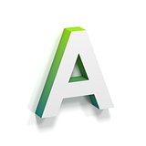 Green gradient and soft shadow letter A