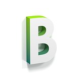 Green gradient and soft shadow letter B