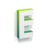 Green gradient and soft shadow letter E